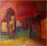 Vakaras �iurlionio gatv�je. 2007 m., 93,5x93,5